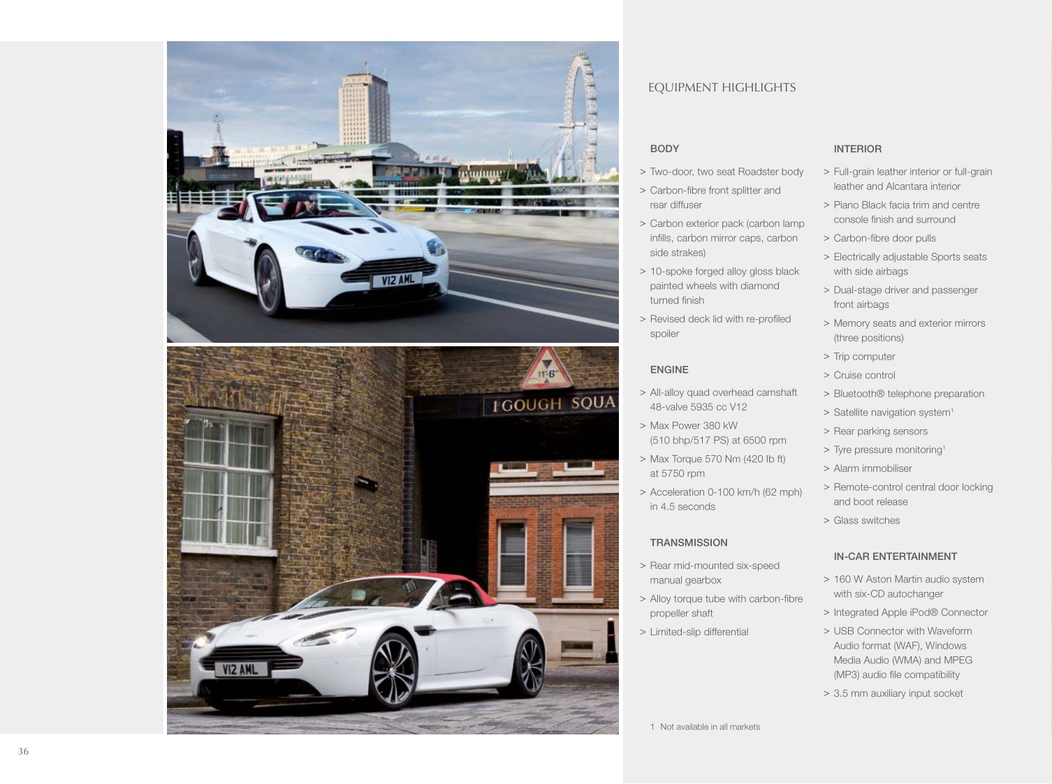 2012 Aston Martin Model Range Brochure Page 12
